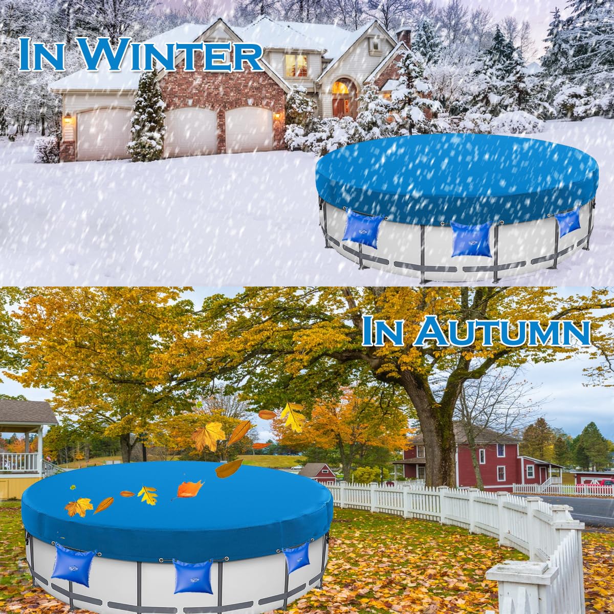 Lot De 6 Sacs à Eau Pour Bâche De Piscine Creusée – Tubes D'eau à Double Chambre Pour Couverture De Piscine De 2,4 M Pour Hivernage Avec Bouchons à Vis, Sacs à