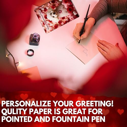 Miniatura 8 de Tarjeta de felicitación para el día de San Valentín de caniche blanco, de la colección Unique Dog Party Delights, grande, 5 x 7 pulgadas, interior