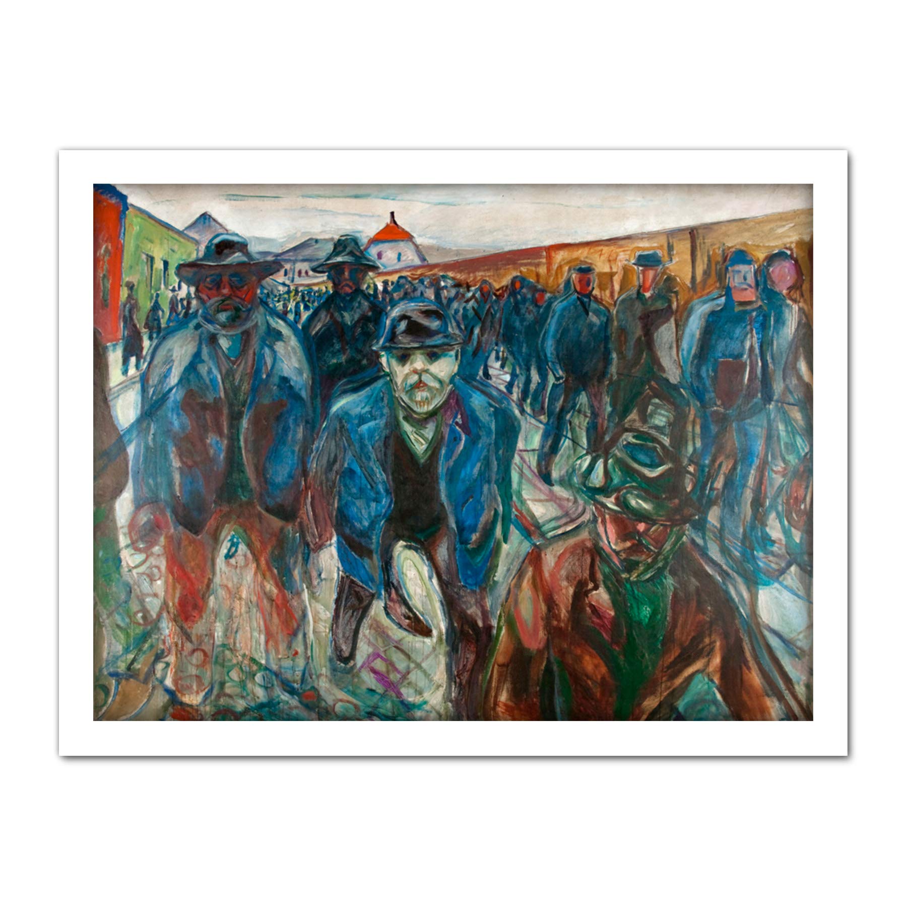 Edvard Munch Workers On Their Way Home Large Framed Art Print Poster Wall Decor 18x24