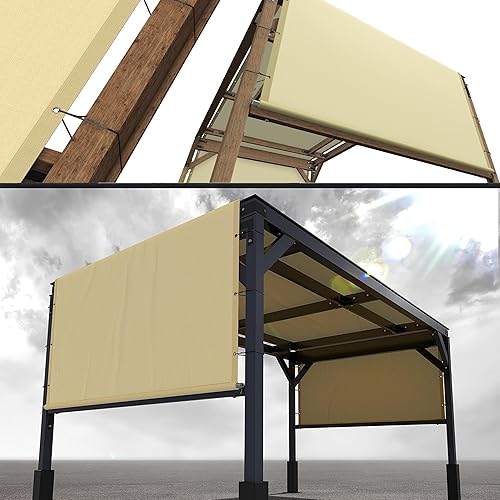 Royal Shade 8' x 12' Waterproof Beige Pergola Sun Shade Canopy Replacement Cover