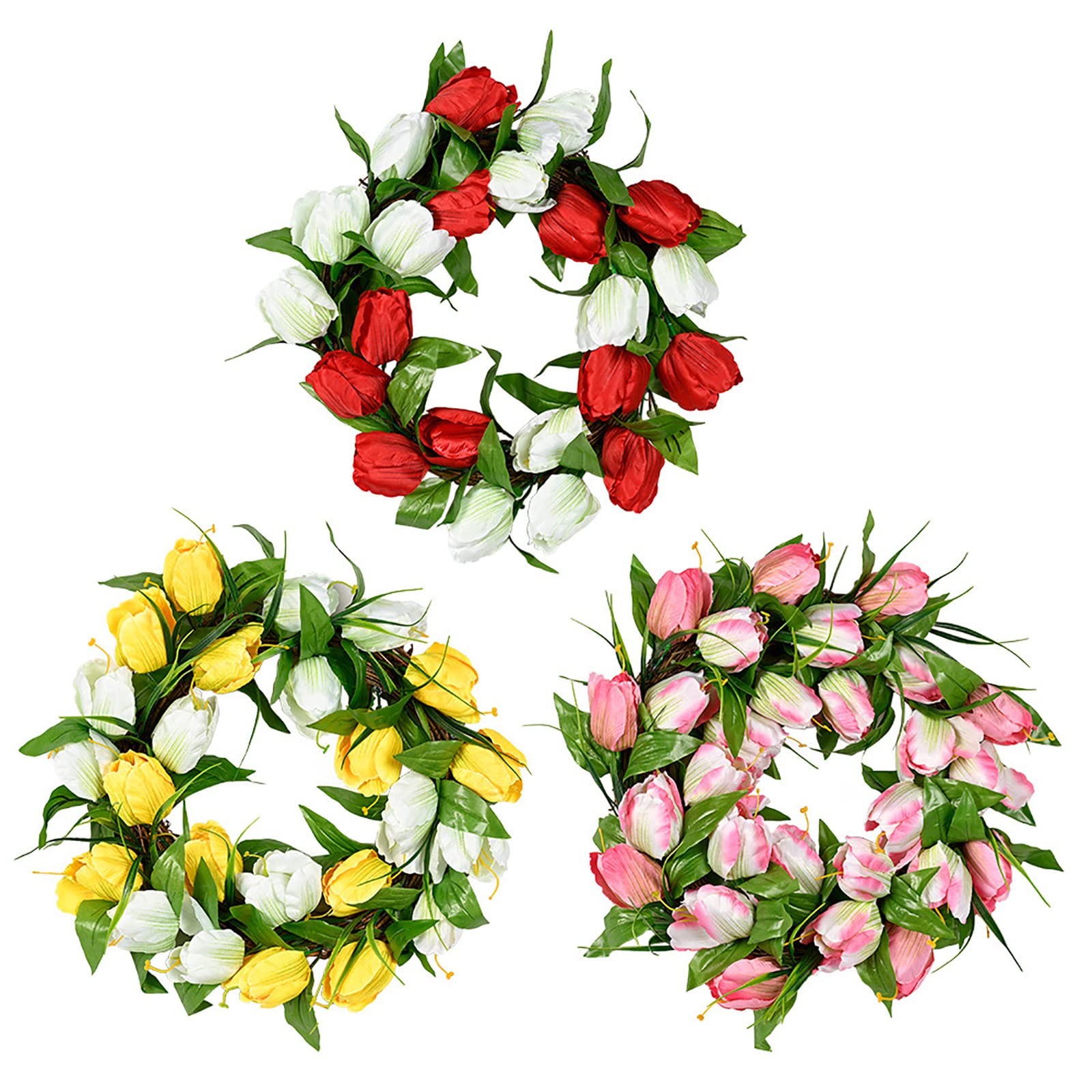 Couronnes de Noël floquées vigne et tulipes pour sublimer votre table de réveillon