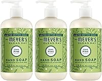 Mrs. Meyer's Iowa Pine Hand Soap with Essential Oils, Moisturizing Aloe & Olive Oil, Cruelty-Free Pack of 3, 12.5oz