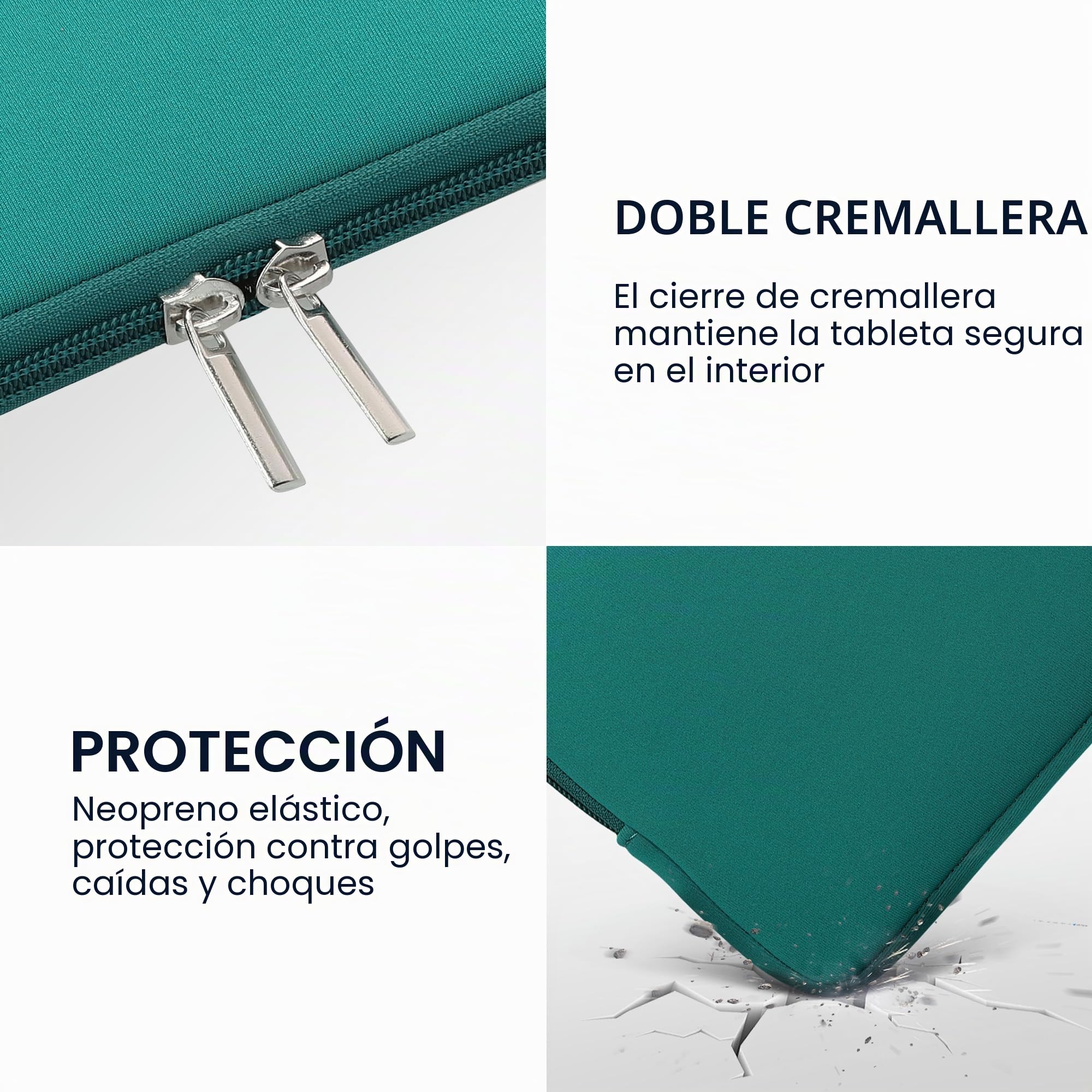 kwmobile Funda de Neopreno con Cremallera para Tablet - Estuche Protector Universal 8"-8,4" Tablet Resistente al Agua para Tableta