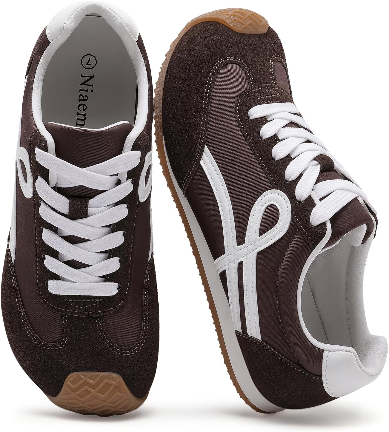 Wide Toe Box Womens Casual Shoes，Comfortable Wide Width Fashion Sneakers Walking Tennis Shoes Retro Lightweight Lace-Up Non Slip Sneakers for Outdoor
