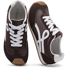 Wide Toe Box Womens Casual Shoes,Comfortable Wide Width Fashion Sneakers Walking Tennis Shoes Retro Lightweight Lace-Up Non Slip Sneakers for Outdoor