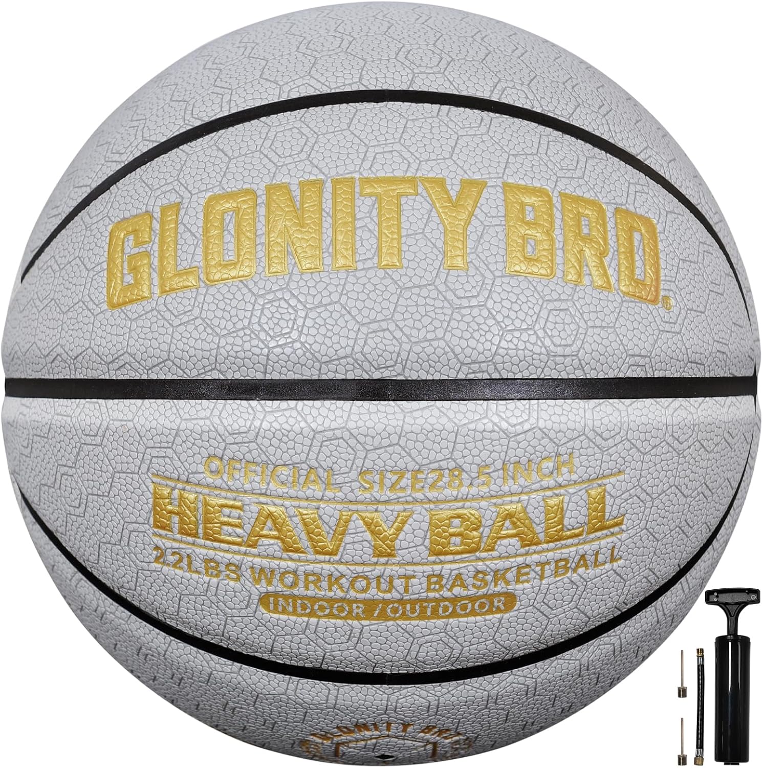 Weighted Basketball Grey 28.5"/29.5", 2.2LBS/3LBS Non-Slip Outdoor/Indoor Heavy Training Basketball for Dribbling, Passing, Rebounding & Skill Development