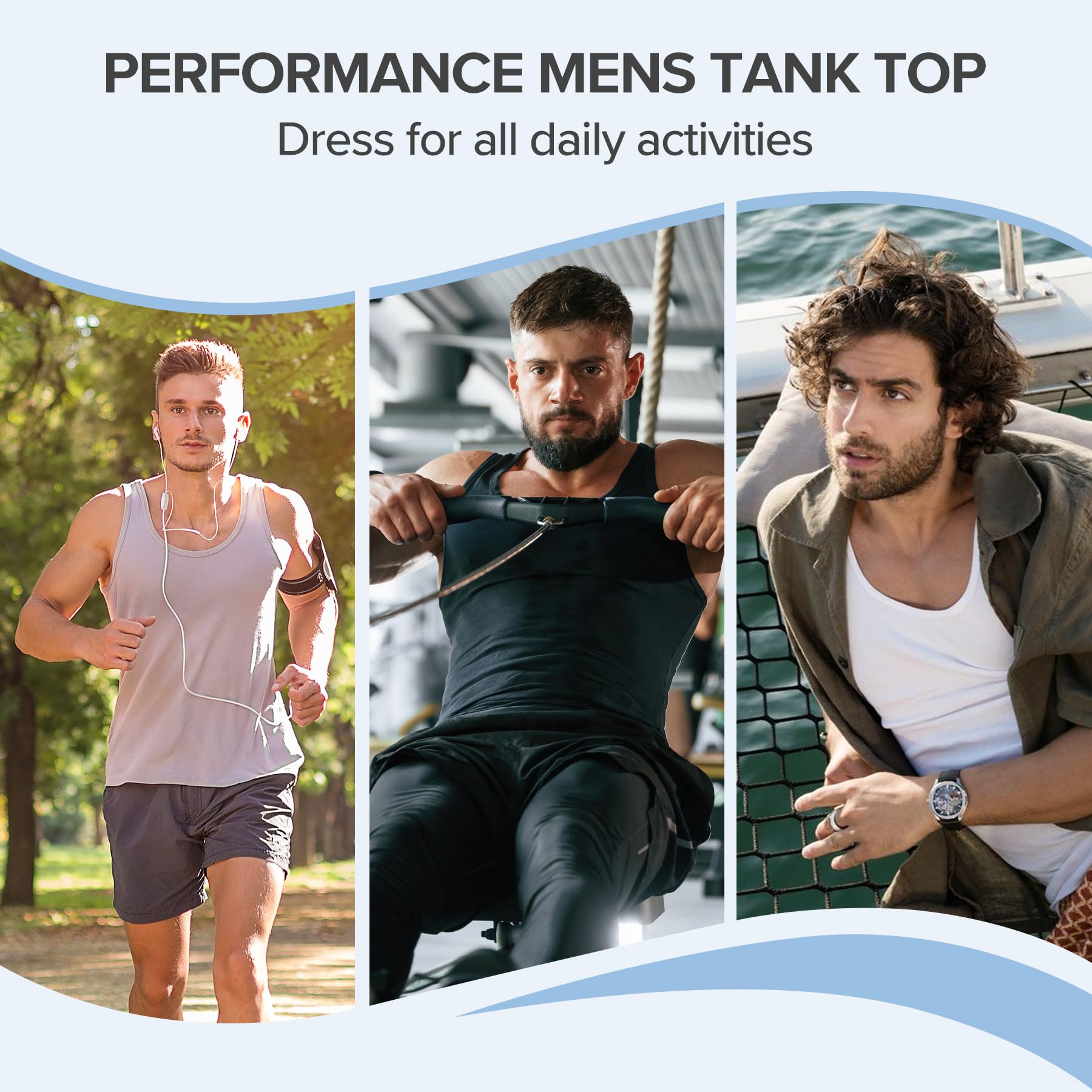 Gutable Unterhemd Herren Tank Top Männer Baumwolle Unterhemden Feinripp Tanktop Muskelshirt Herrenunterhemd Achselshirts Men Träger Shirts… – Ansicht 2