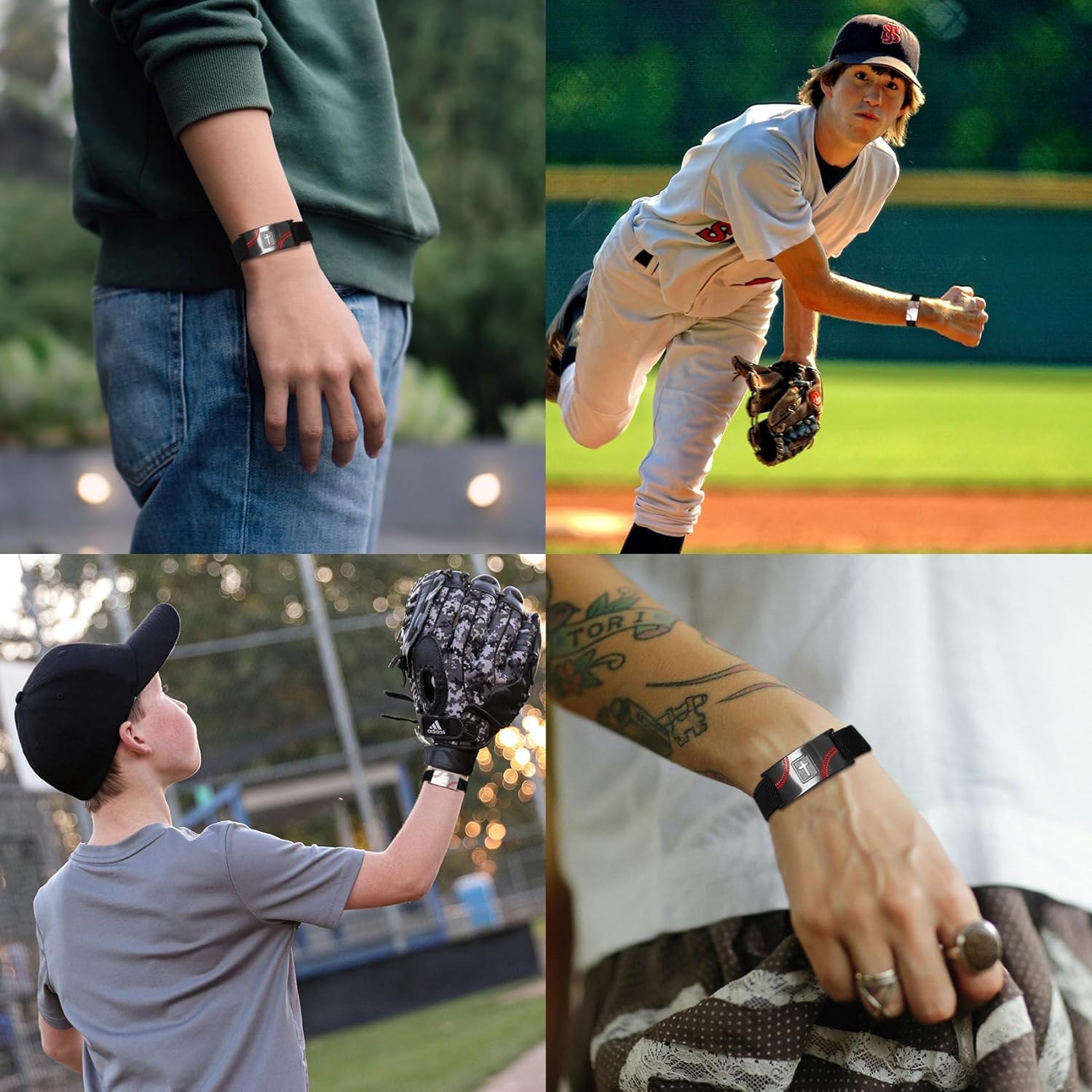 Baseball Bible Verses Cross Bracelet for Boys Men Coach Team Kids Player Adjustable Strap Christian Religious Bracelets Baseball Baptism Jewelry Gifts for Him Valentines Day Birthday - Image 3