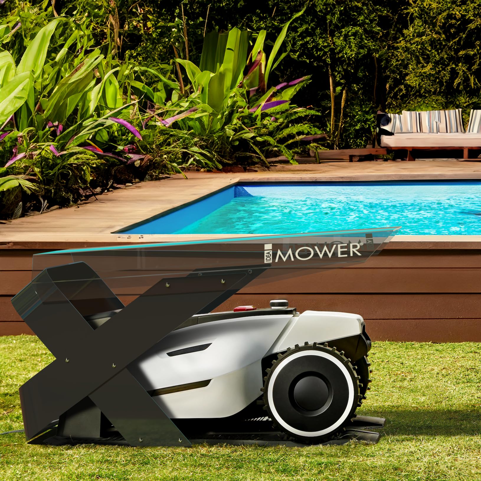 Garaje para robot cortacésped Mobius compatible con Mammotion Yuka, cubierta contra la intemperie de policarbonato