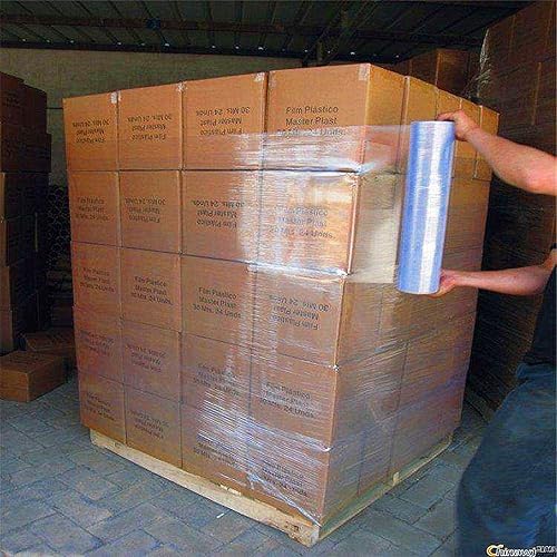 Miniatura 6 de Paquete de 4 envolturas elásticas transparentes de calibre 80 de 18 pulgadas x 1000 pies, resistencia industrial, 6.7 libras por rollo, 27.6 libras