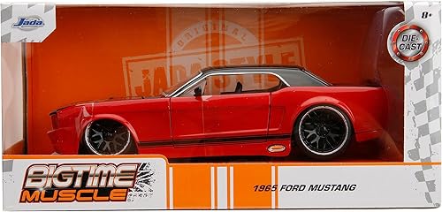 Miniatura 2 de Jada Toys Big Time Muscle 124 1965 Ford Mustang - Auto fundido a presión (rojonegro)