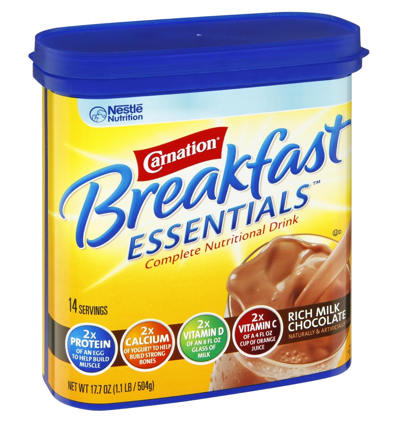Carnation Breakfast Essentials Rich Milk Chocolate Complete Nutritional Drink 17.7OZ (Pack of 12)