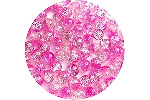 Pink Crackle Glass Beads: 100pcs of Round, 8mm Spacer Beads for Artistic Creations