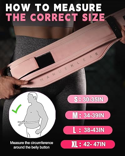 Miniatura 5 de MANUEKLEAR - Cinturones de levantamiento de pesas para hombres y mujeres, cinturón de peso de gimnasio con mosquetón de bloqueo rápido, cinturón de