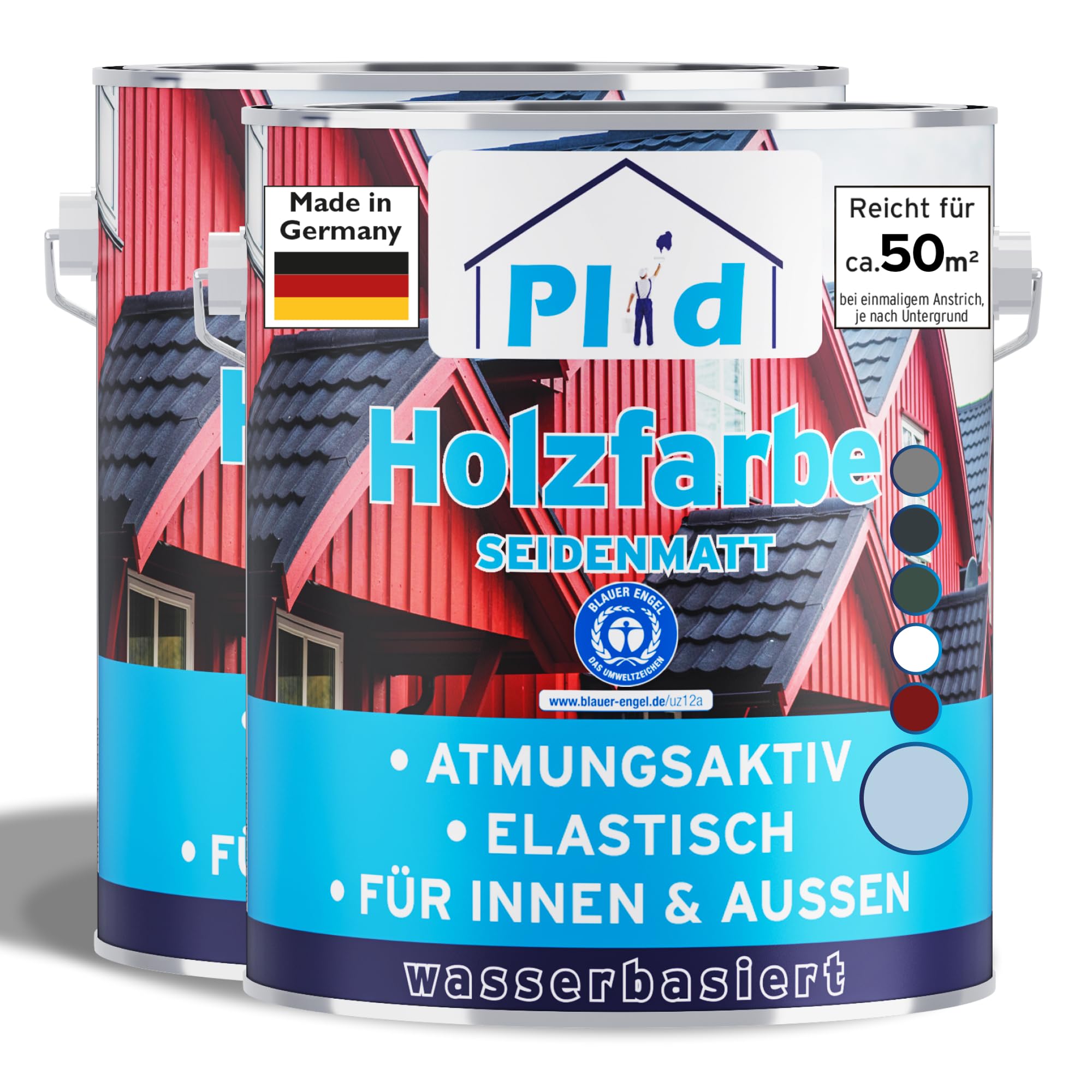Plid® Pintura para madera, barniz azul tórtola, para interior y exterior, protección contra la intemperie, color azul tórtola, color para madera para exterior, color duradero para madera, resistente a