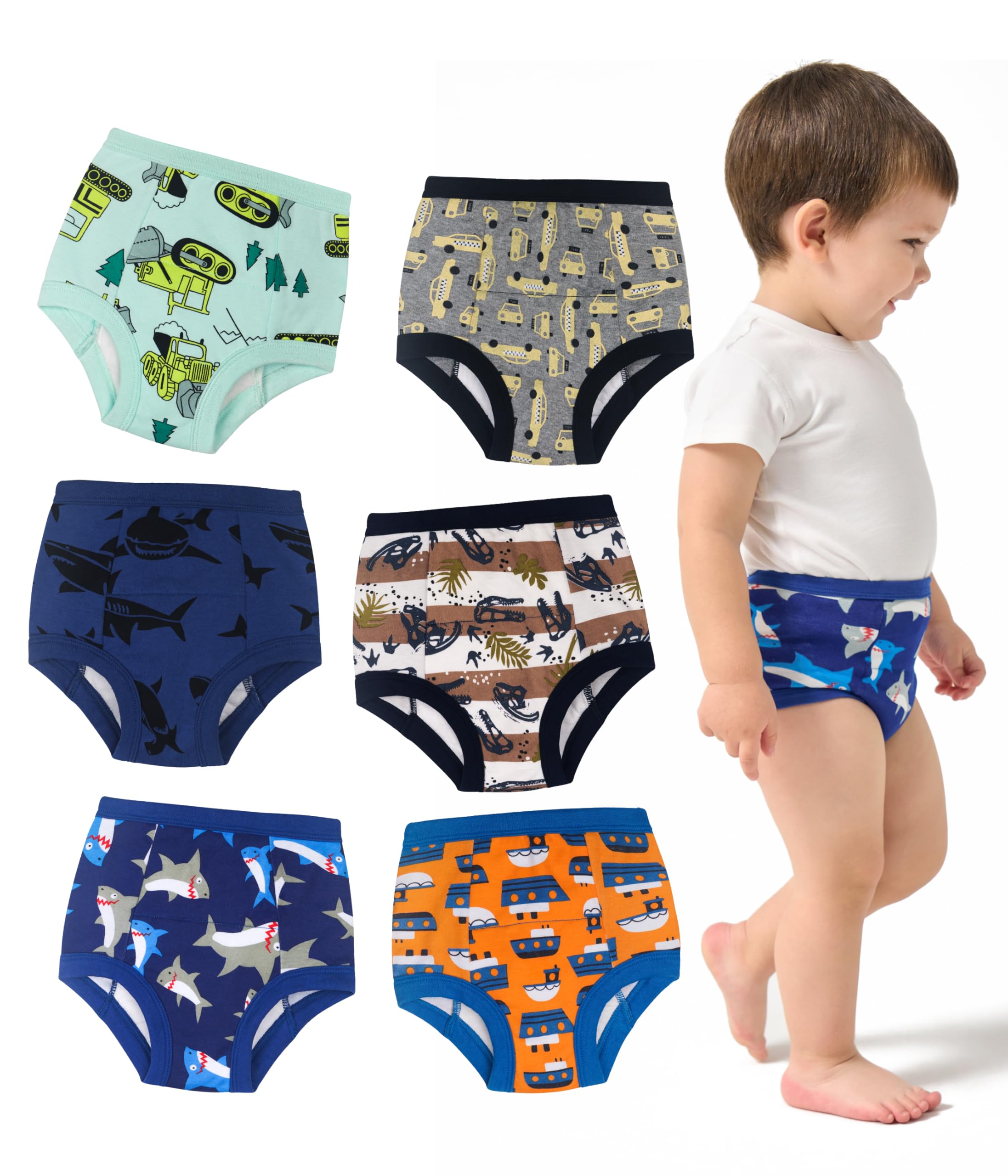Potty Training Underwear for Toddler Boys Cotton Washable Reusable Absorbent Pants Multipack 2T-7T 6 Multicolor01 3T