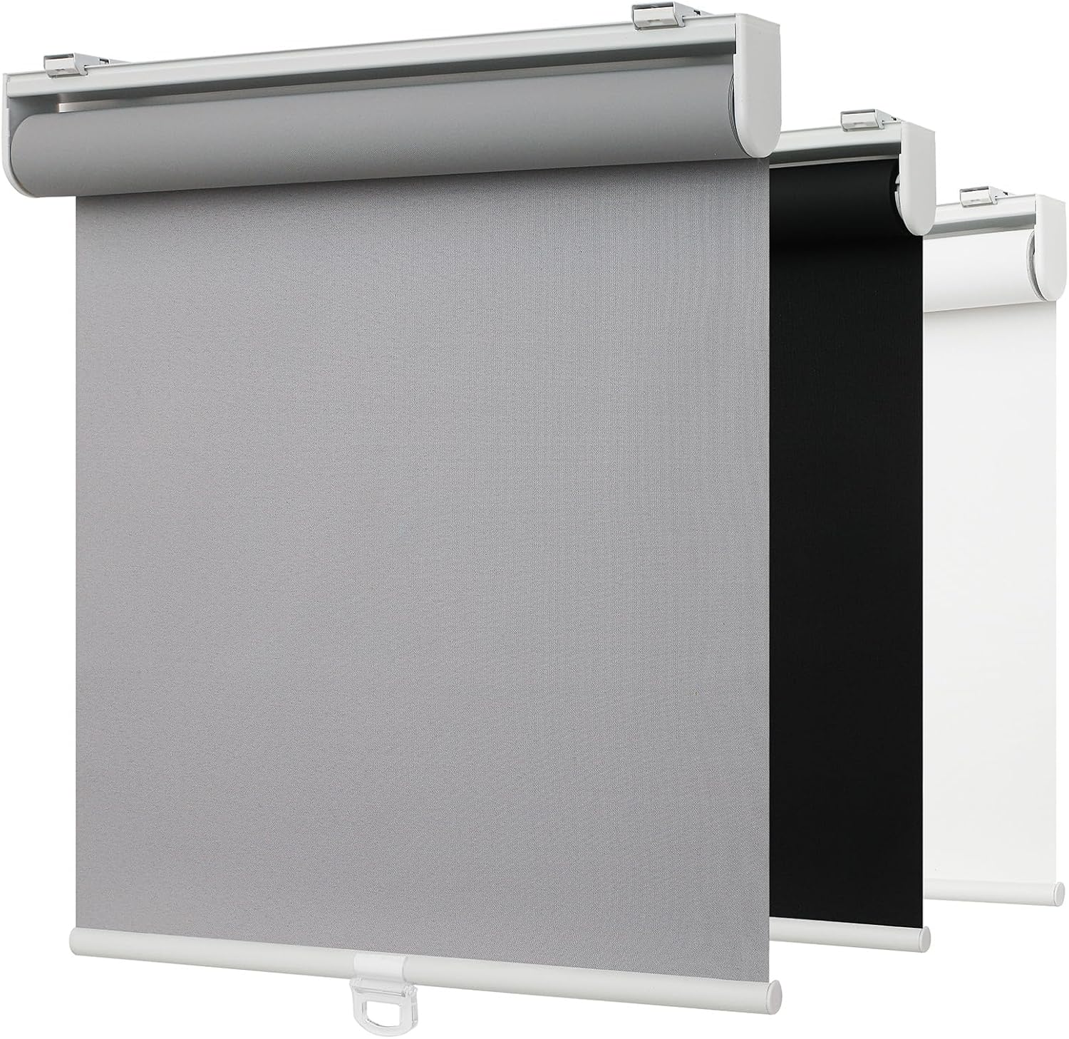 100% Blackout Indoor Cordless Roller Shades for Windows,Room Darkening Rolled Up Blinds with Spring System,Thermal Insulated UV Protection Waterproof Fabric for Home Office (Grey,14" W x 72" H)
