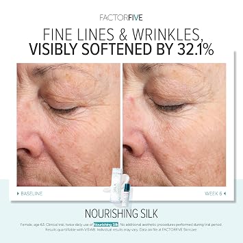 FACTORFIVE Nourishing Silk Hydrating Serum with Stem Cell Growth Factors, Soothing Moisture for Sensitive Skin, All Skin Types (0.35 fl oz/10 ml)