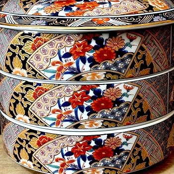 Amazon.co.jp: *有田焼 若山 錦更紗 三段重 重箱 蓋付き重ね鉢 熨斗目 Amazon.co.jp: *有田焼 若山 錦更紗 三段重 重箱 蓋付き重ね鉢 熨斗目
