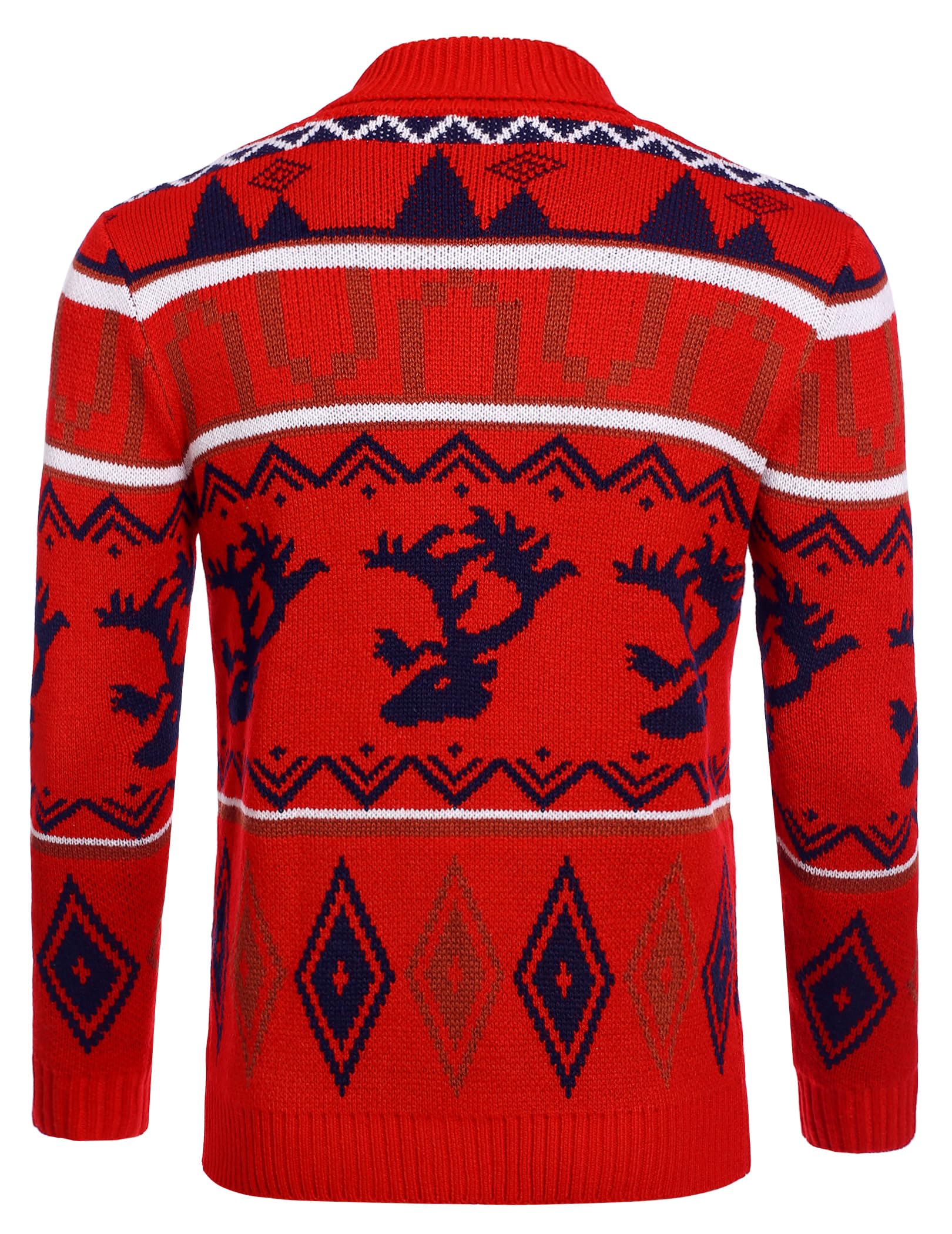 COOFANDY Cardigan natalizio da uomo brutto maglione natalizio renna fiocco di neve collo scialle maglione lavorato a maglia