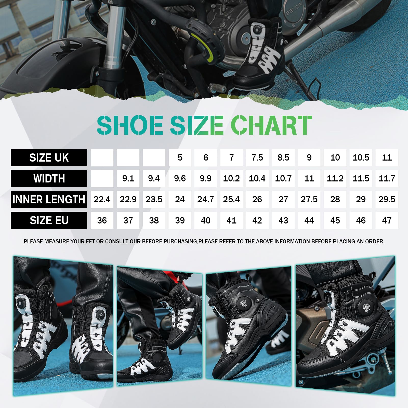 Scarpe Moto Uomo, Stivali Moto Uomo Impermabile Traspirante con Scarpa ATOP, Antiscivolo Scarpe da Equitazione Stradale con Supporto alla Caviglia