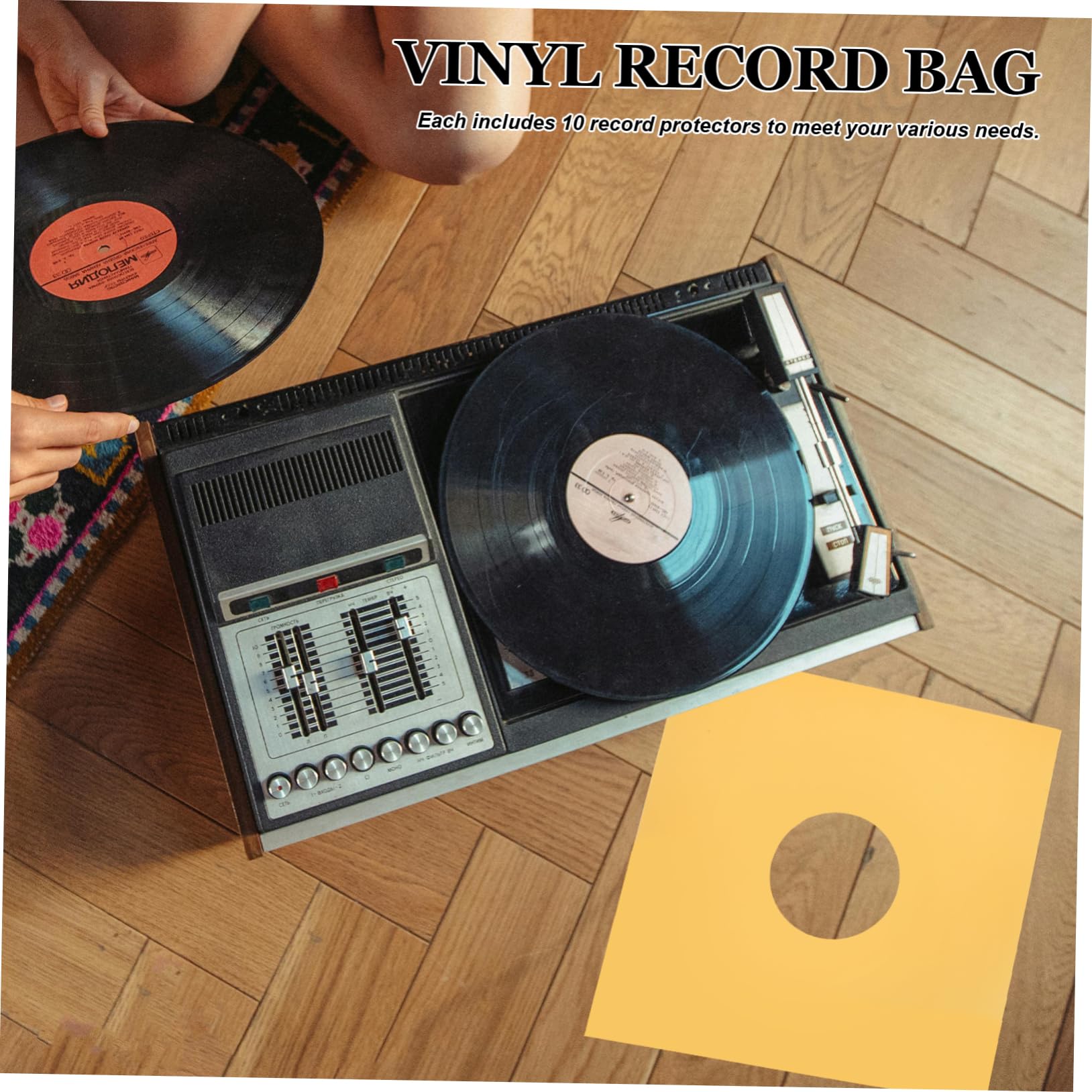 Sosoport 10 Stück Schallplatten Schutzhüllen Robuste Vinyl Cover für Platten mit Schutz vor Kratzern und Schäden Einfache Handhabung und Langlebig