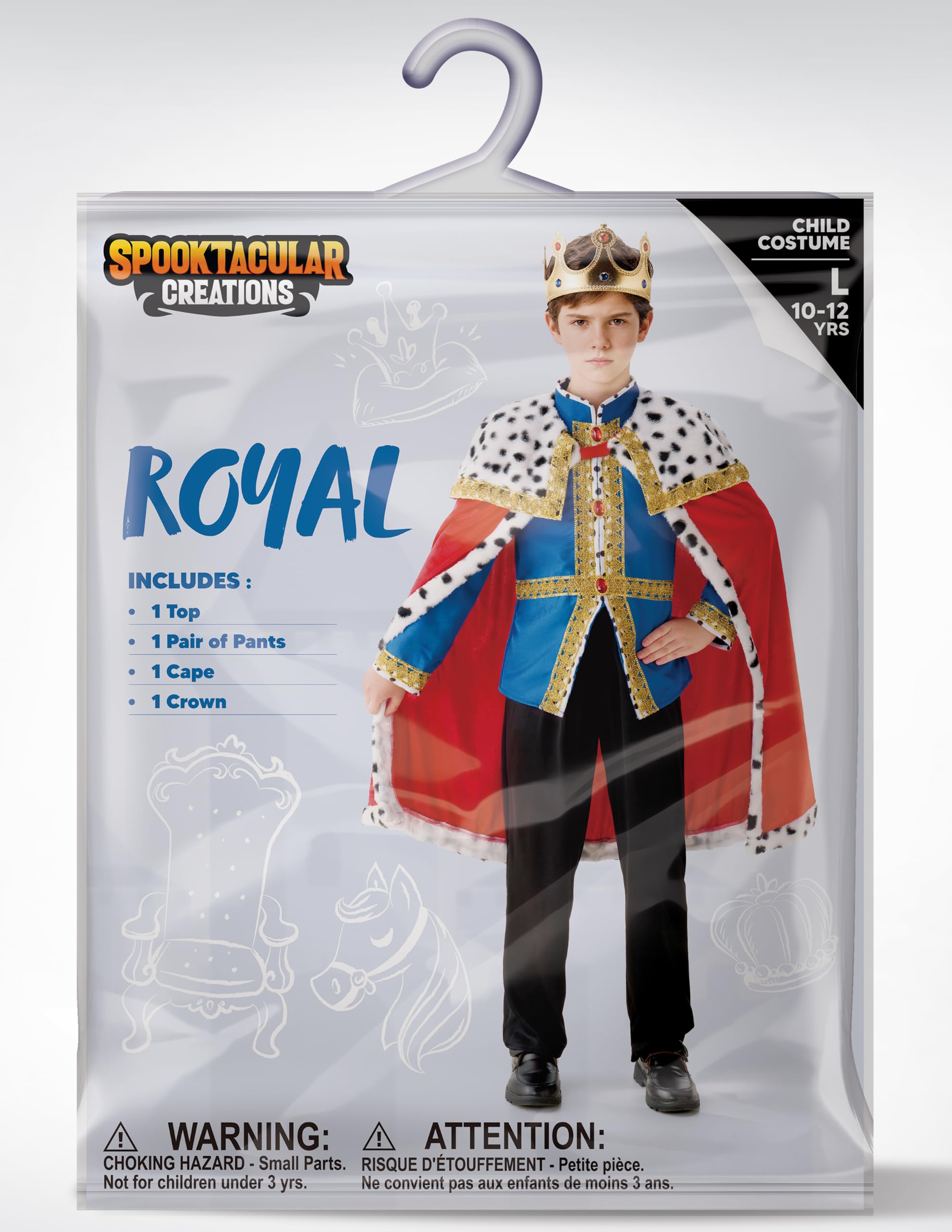 Spooktacular Creations Costume da re per bambini, costume di Halloween per bambini con outfit Roderick, travestimento da principe per feste di Halloween, carnevale e feste a tema