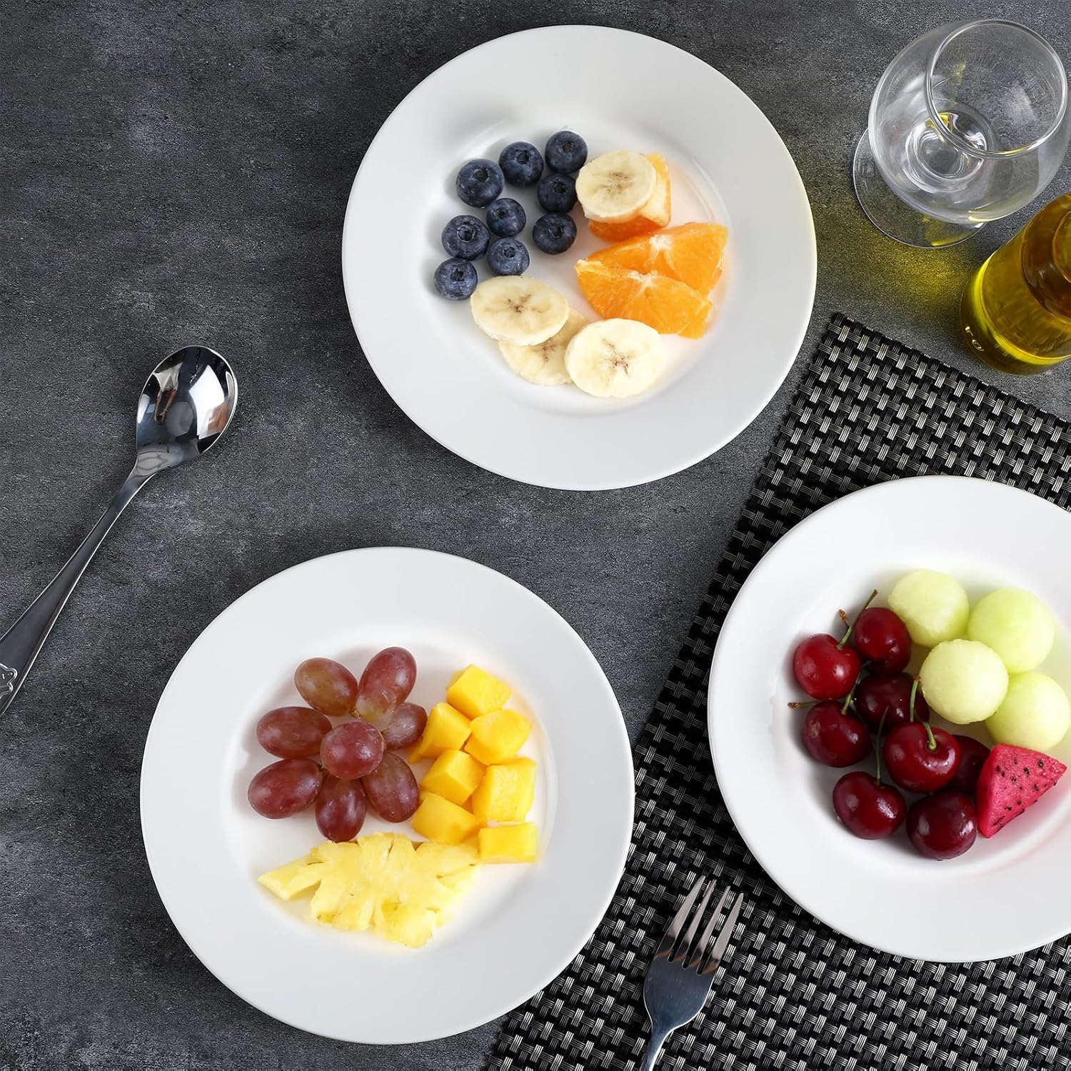 18 Pcs Porcelain Dessert Plates,7 Inch White Dinner Plates,White Salad Plate,Ceramic Appetizer Plate,Porcelain Serving Dishes for Snack, Bread, Fruit, Microwave & Dishwasher Safe