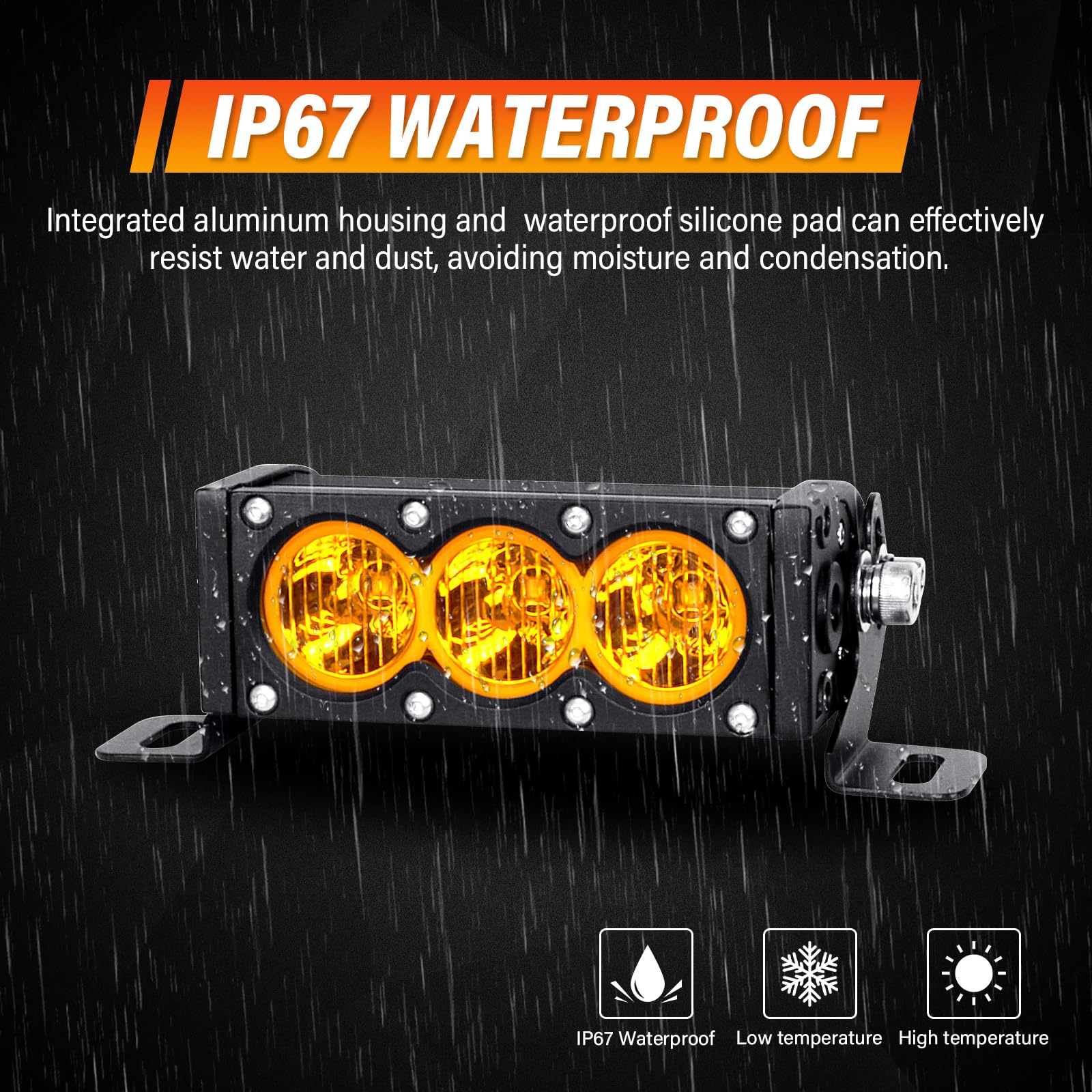 AUXTINGS 2 x 15 cm bursztynowa listwa świetlna LED z jednym rzędem 30 W, 30 W, lampa przeciwmgielna, światło robocze, LED, UTV, ciężarówka, 4x4, samochody, SUV, ATV, światła przeciwmgielne z