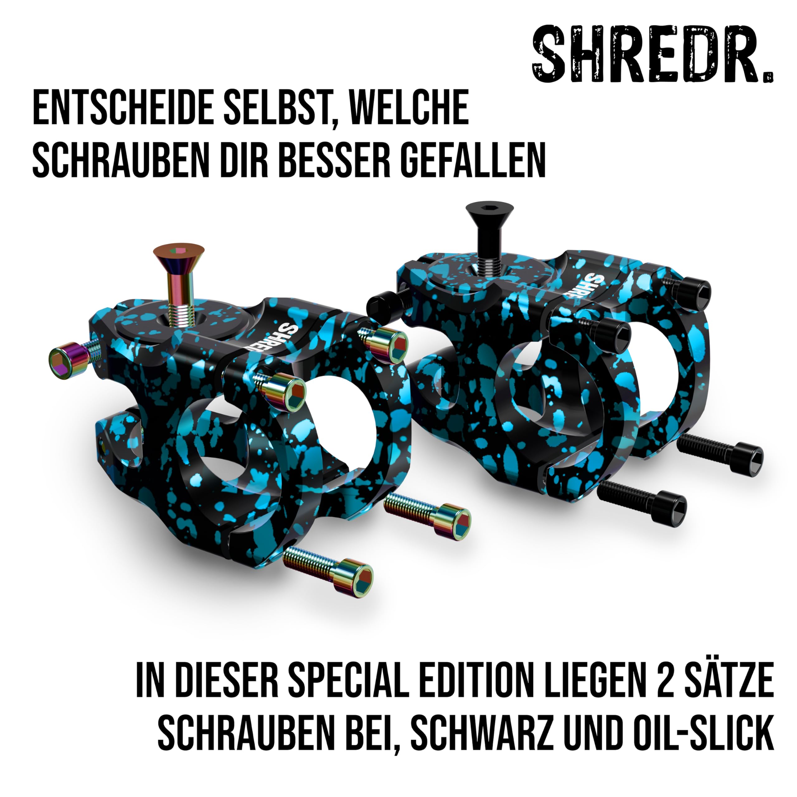 Edge Control MTB Vorbau 31,8mm | 0 Grad | 35mm - Cooler kurzer Vorbau für Moderne Mountainbikes | 7 Farben | inkl. Ahead-Kappe in der gleichen Farbe | Special Edition