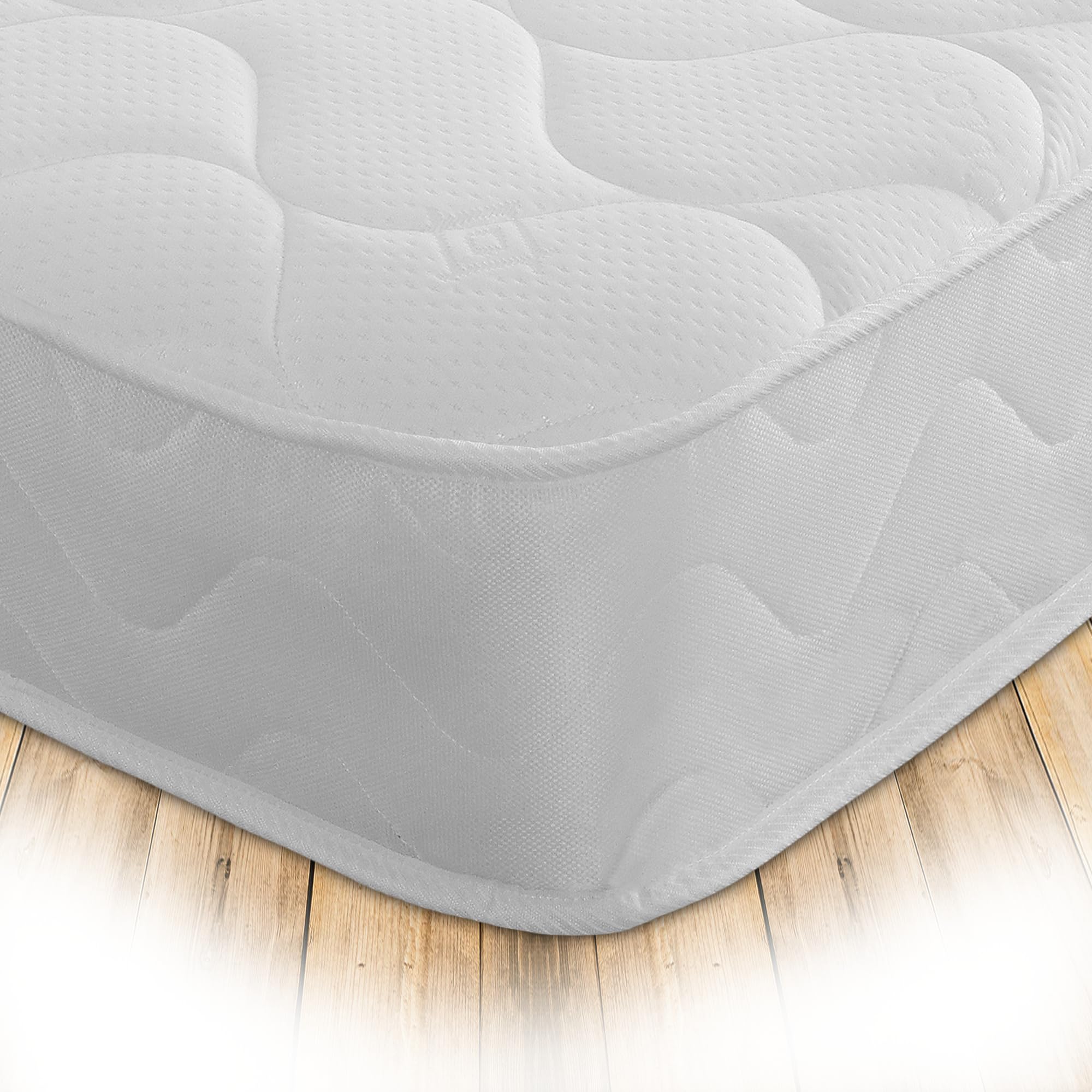 Starlight Beds Twilight Small Single Mattress. Hybrid Sprung Small Single Memory Foam Mattress. White, Soft, 18cm Deep. (2ft6 x 6ft3) (75cm x 190cm)