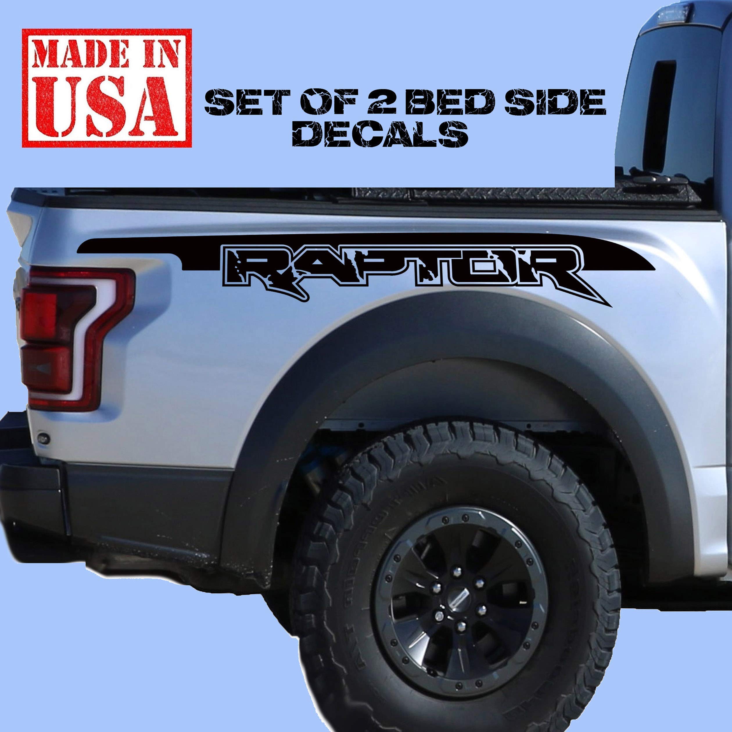 Raptor SVT bed outline decalssticker Distress side graphics Ford F150