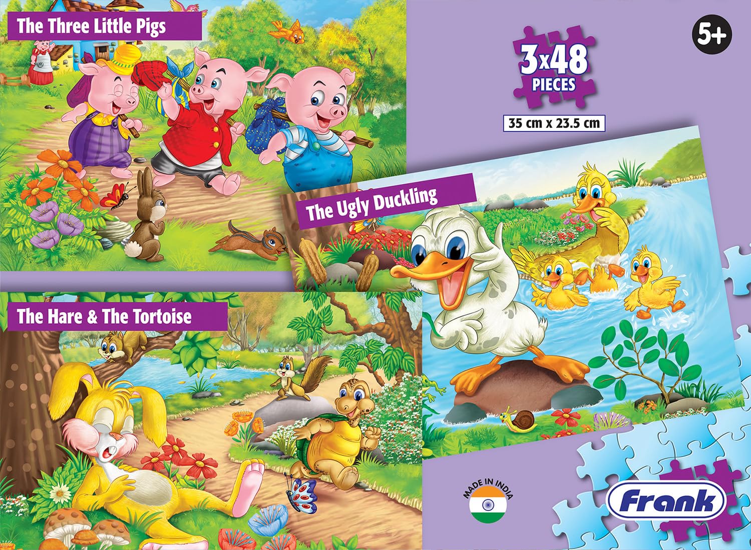 Frank Favourite Stories Puzzles (48 Pieces) 3 in 1 Jigsaw Puzzle for Kids Above 3+ Years - Fun & Challenging Brain Booster Games - Educational Puzzles - 15701 (B082MVBBLL) Amazon Price History, Amazon Price Tracker