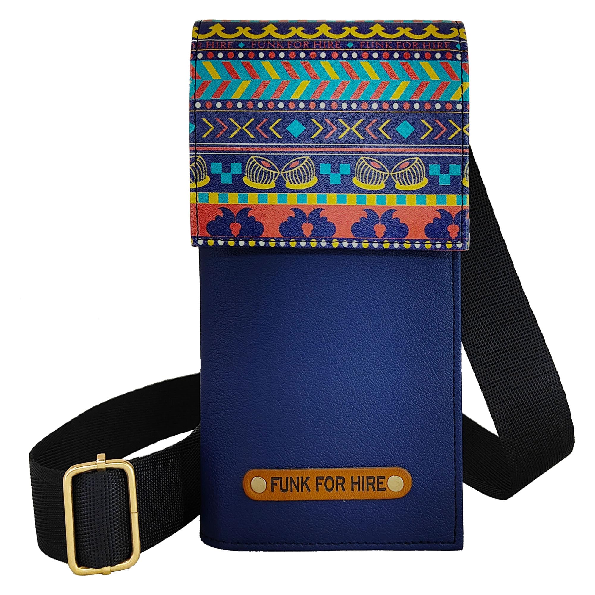 Funk For Hire Women Printed Vegan Leather Compact Mobile Crossbody Sling Bag - Black and Olive Green (B0D6RPF7QZ) Amazon Price History, Amazon Price Tracker