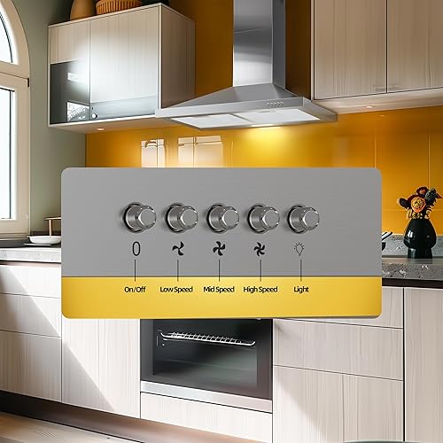 Miniatura 3 de FIREGAS Campana extractora de 30 pulgadas, tipo de montaje en pared con conductossin conductos, convertible de acero inoxidable de 450 CFM, campana