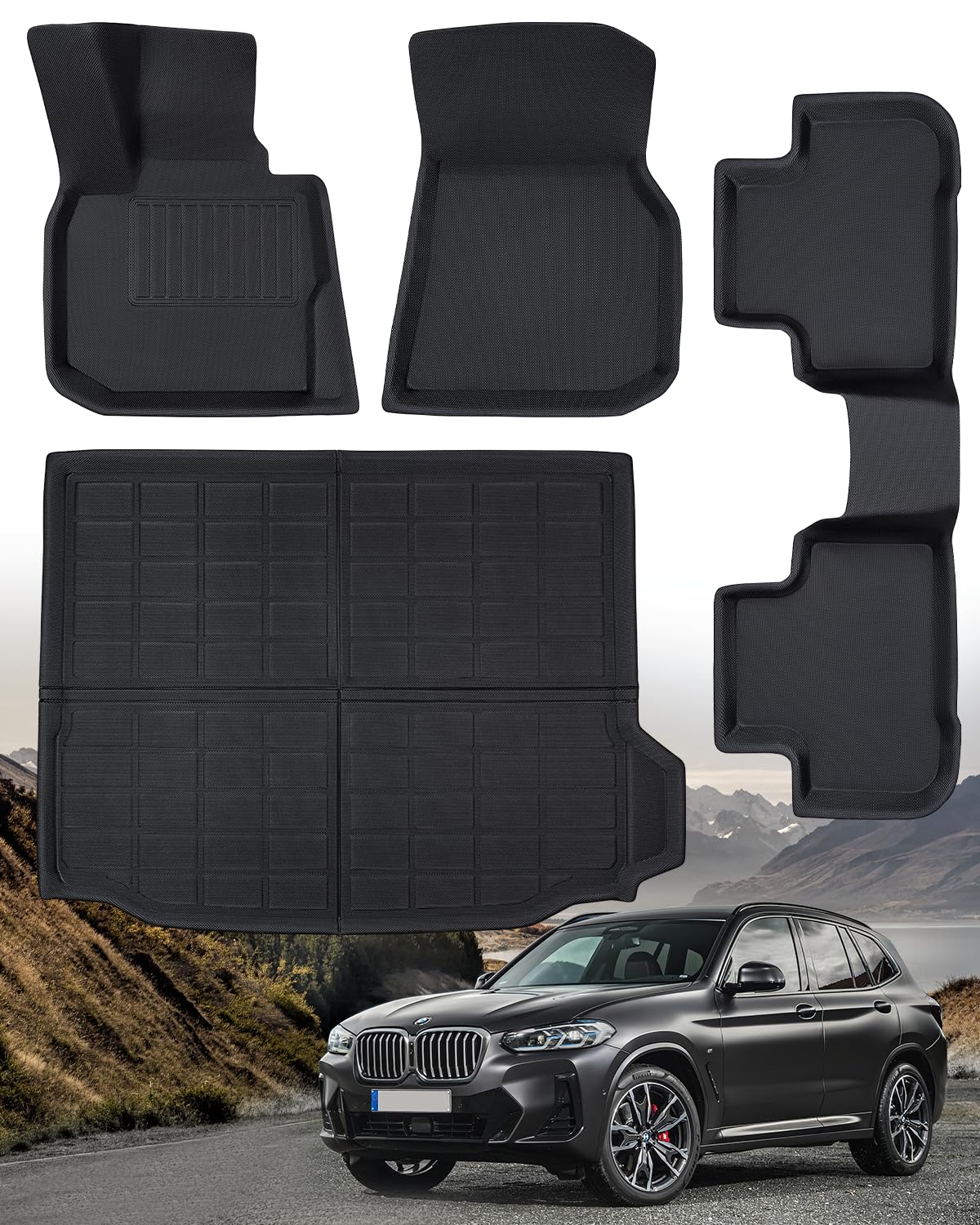 DrCarNow for BMW X3 Floor Mats,Fit for BMW X3 G01 20182023 BMW X4 G02 20192023 Floor Mats,All