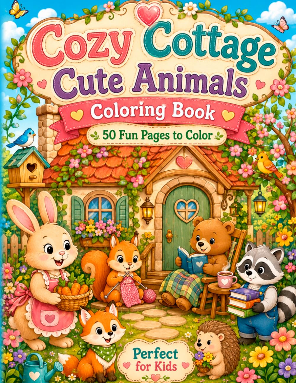 Cozy Cottage Cute Animals Coloring Book