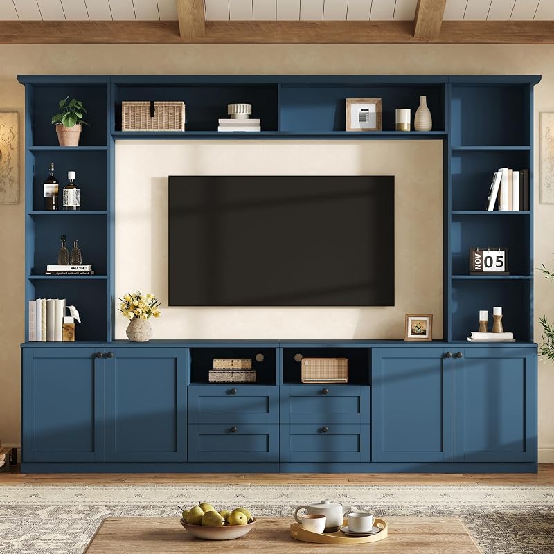 Merax Farmhouse Entertainment Center with Bridge for TVs up to 70"