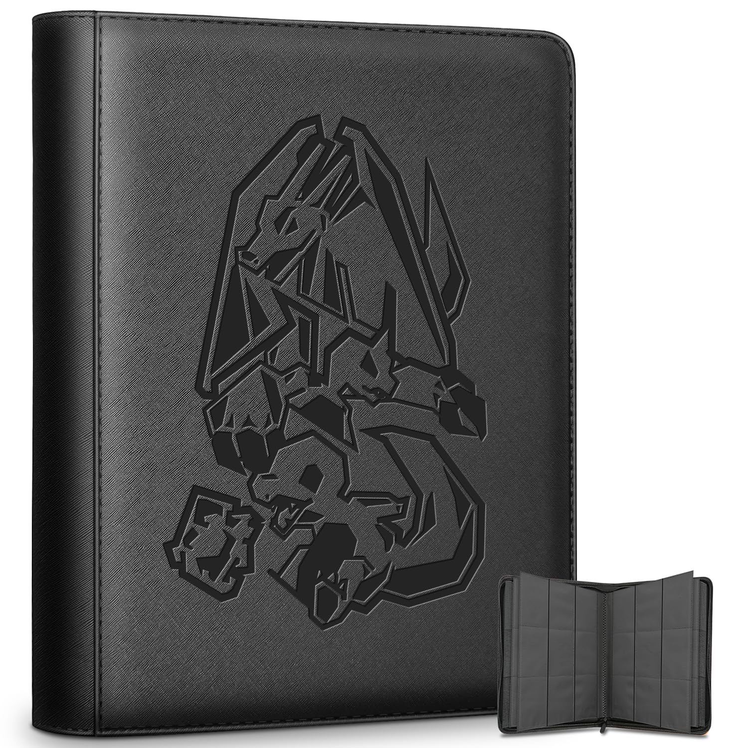Douper Pokemon Card Binder, 9 Pocket 540 Cards Trading Cards Games Collection Holder Book Folder with Side Load Sleeves (Black, 35.1 x 25.4 x 4.1 cm)