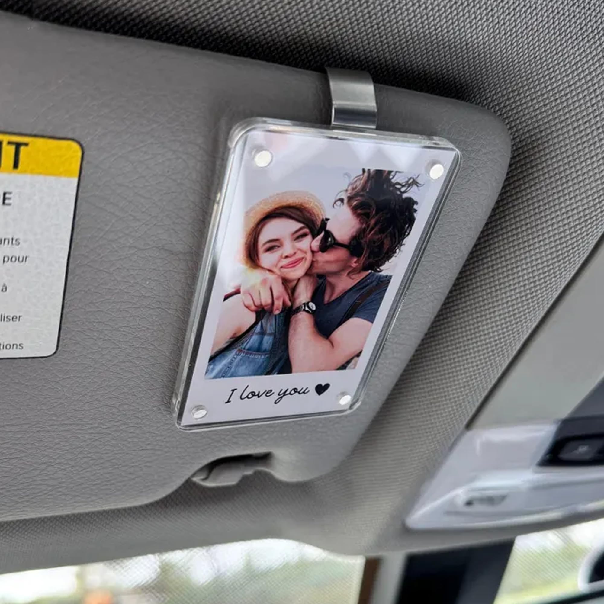 Noni Personalized Couple Photo Car Visor Clip Drive Safe I Love You Car Accessory Custom Photo Gift for — view 4