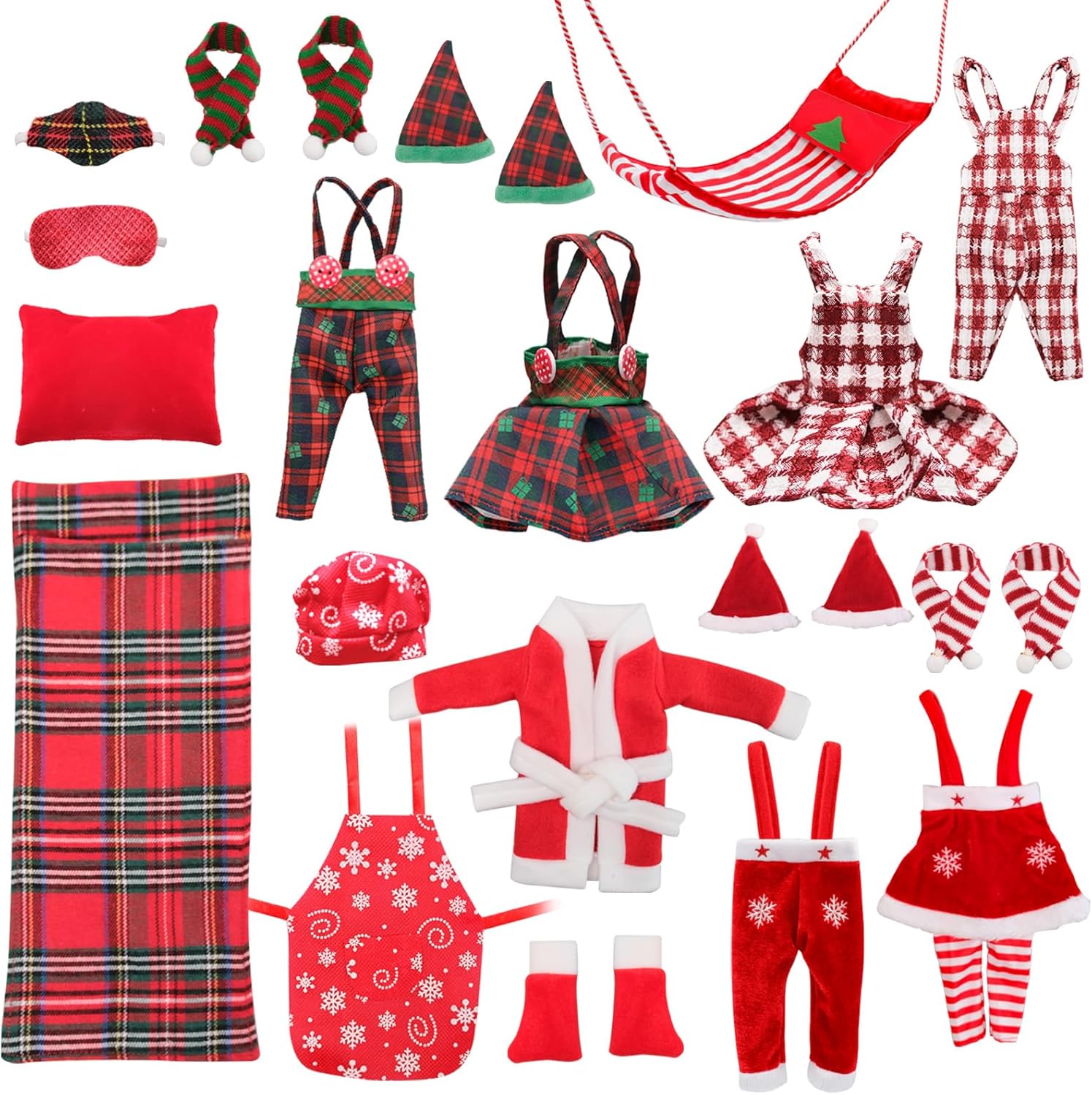 24 Pcs Christmas Elf Doll Accessories Set Include Christmas