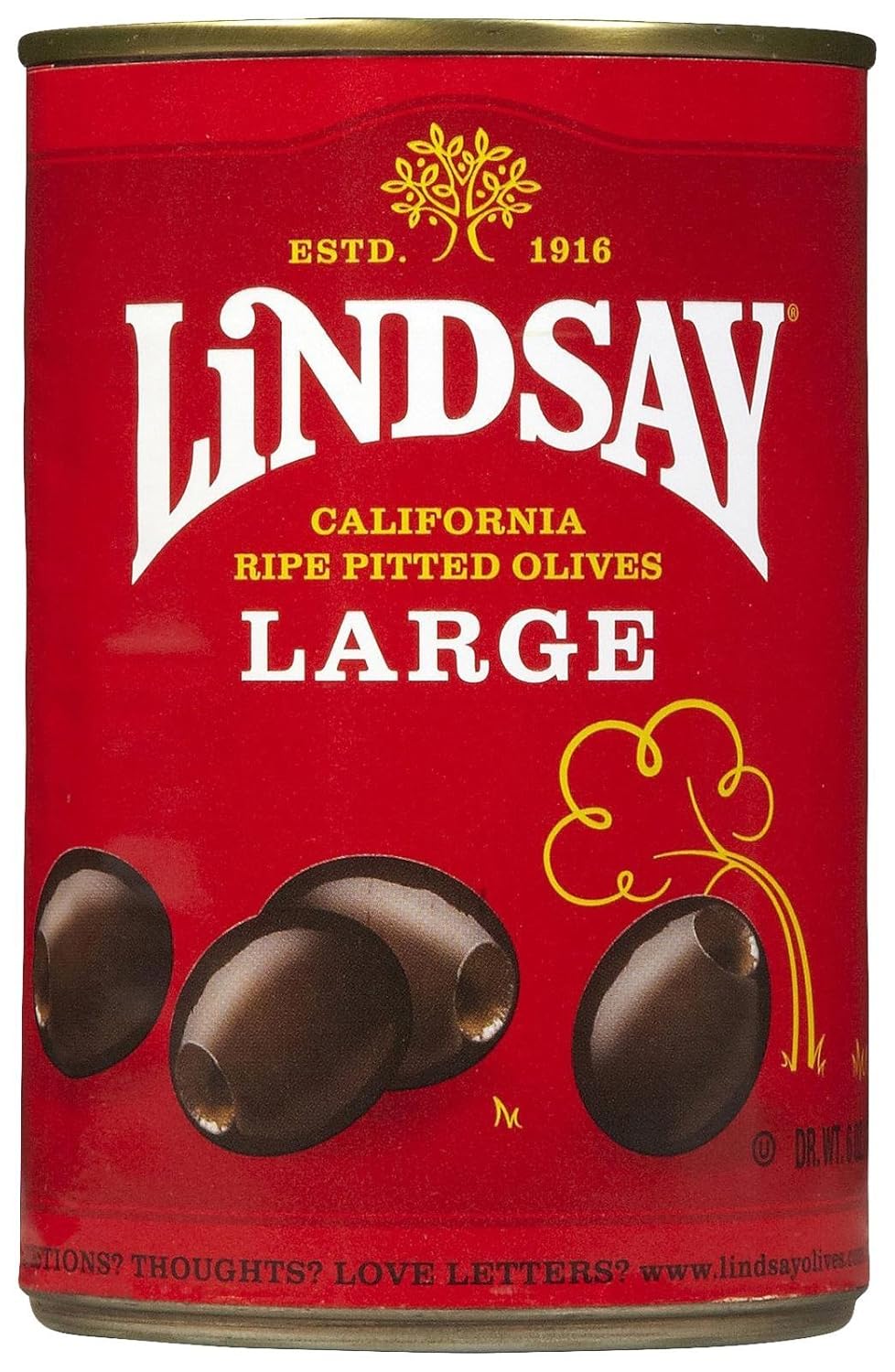 Lindsay Large Pitted Olives, 6 oz, 24 pk