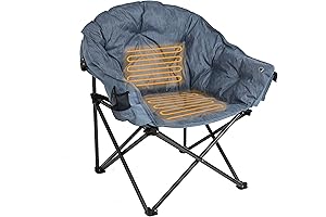 Heated Cushion Folding Lounge Patio Club Camping, Picnic, Outdoor Activities Chair, Teal