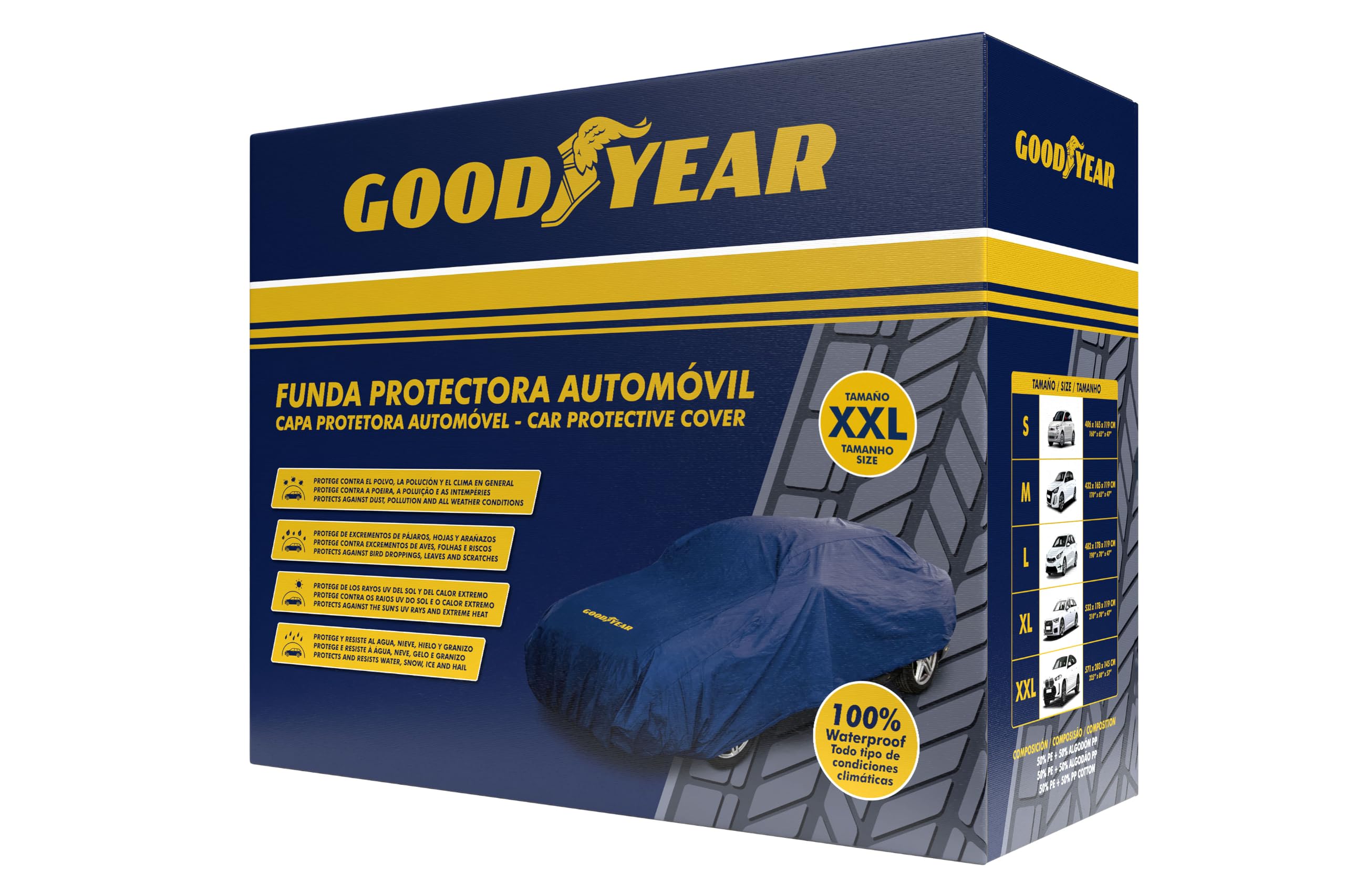 Goodyear GOD7017 Housse de Protection Voiture XXL GY