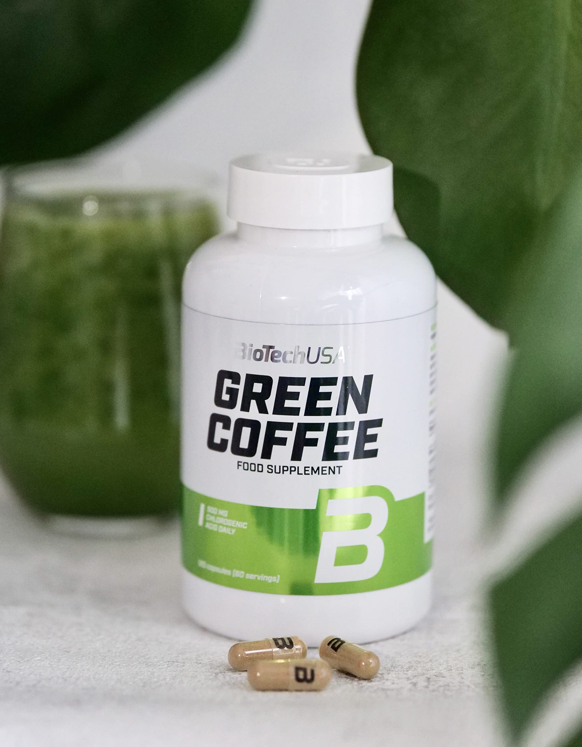 BioTechUSA Green Coffee | con Estratto di Caffè Verde e Cromo | Supporta il Metabolismo Normale e i Livelli di Zucchero nel Sangue, 120 Capsule