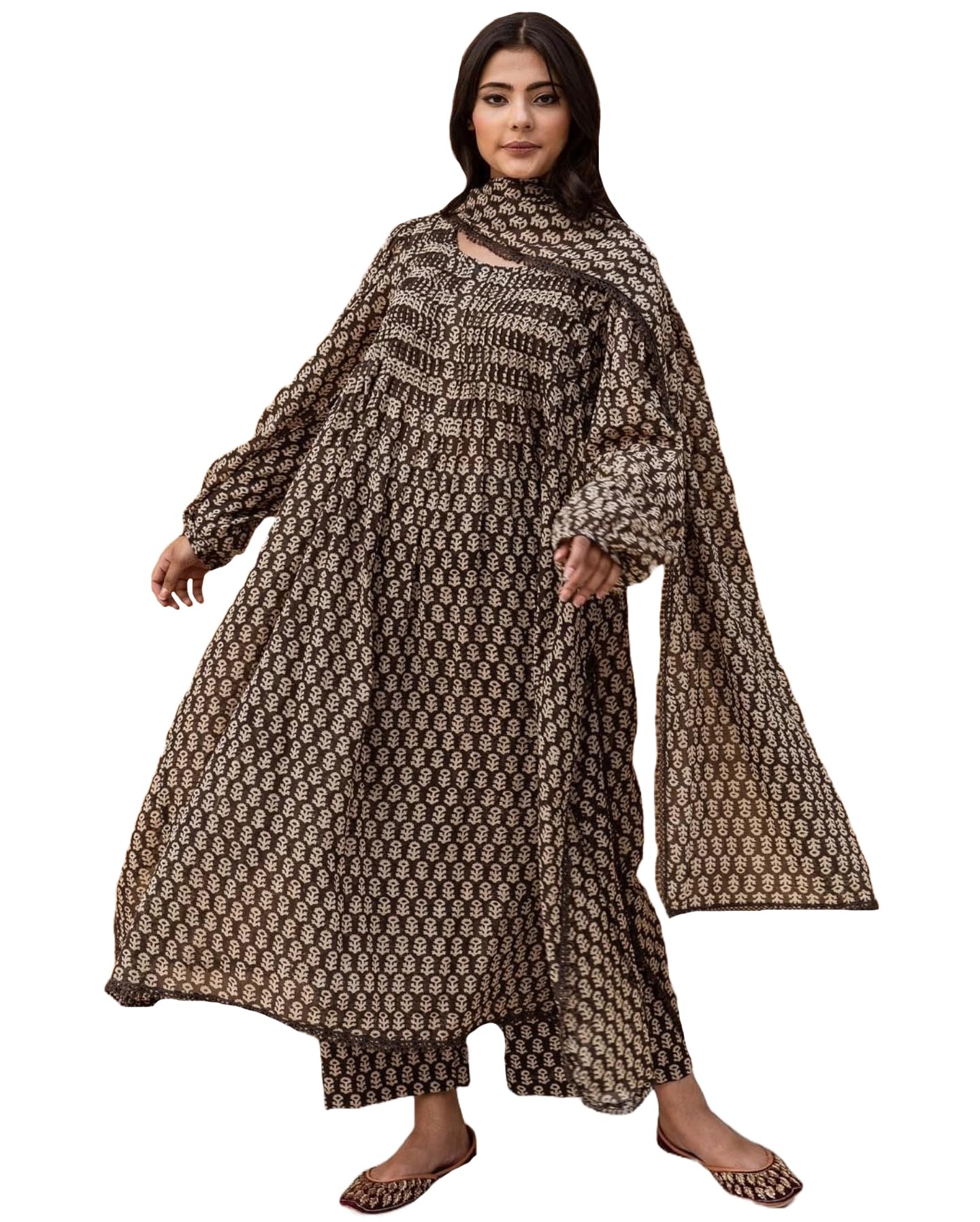 Women's Rayon Viscose Printed Straight Kurta with Pant & Dupatta