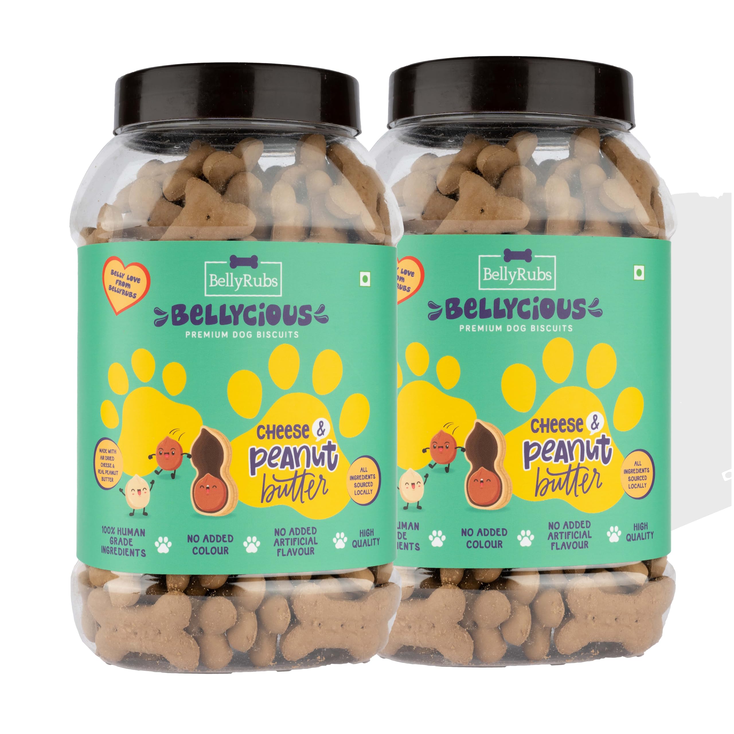 BellyRubs Bellycious Cheese & Peanut Butter Dog Biscuits - (400g x 2) Human Grade Ingredients - Made with Real Cheese & Peanut Butter Dog Treats - Dog Food for Snack & Training - Pack of 2 (B0D49PY5R2) Amazon Price History, Amazon Price Tracker