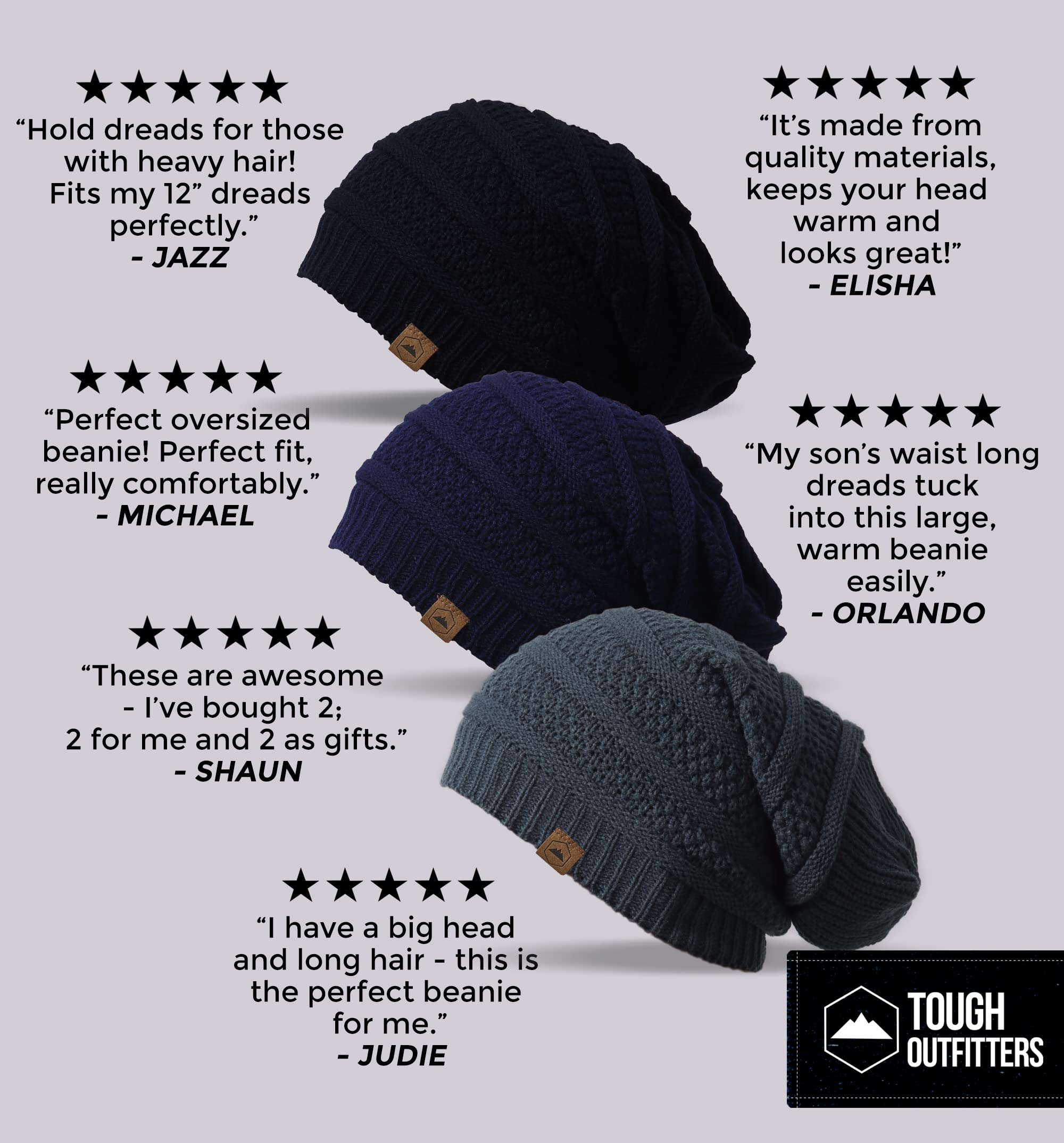 Slouchy Winter Beanie Knit Hats for Men 