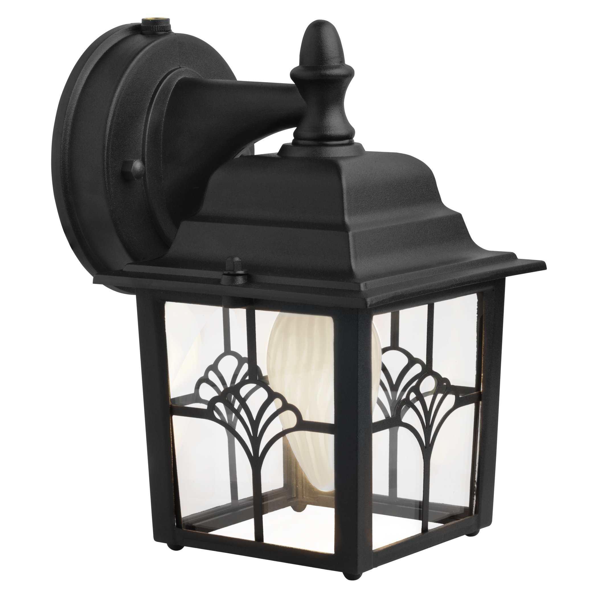 Brinks 7519D-693 LGT Augustine 60W with Dusk to Dawn Light, Matte Black