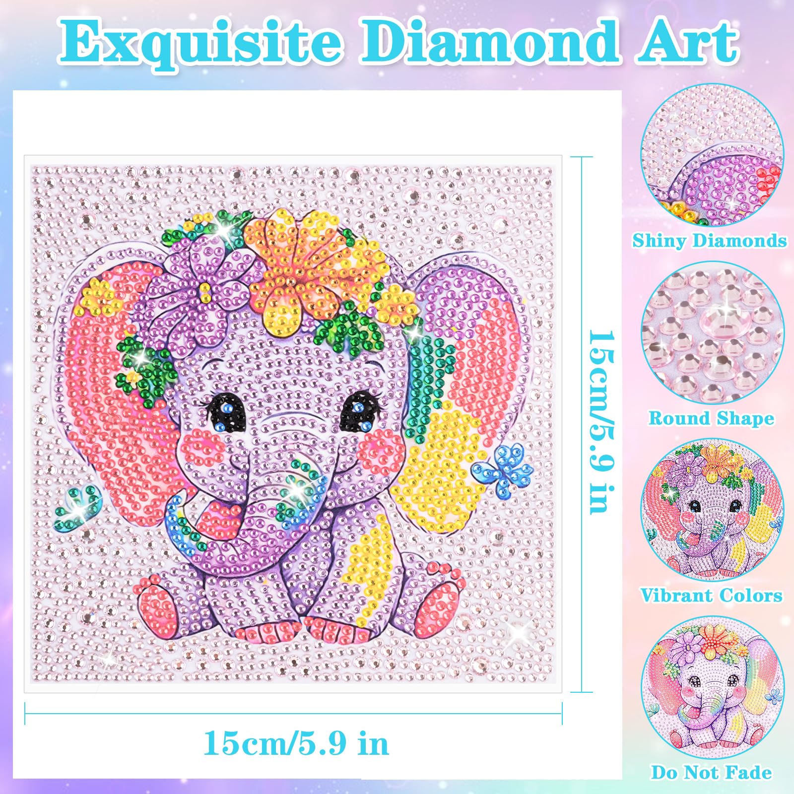 Kit Diamond Painting Hibou 30 X 30 Cm – Activité Créative Pour Filles De 6 à 12 Ans – Bricolage Anti-stress